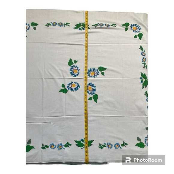 •Vintage Painting Handmade Tablecloth - Picture 2 of 3